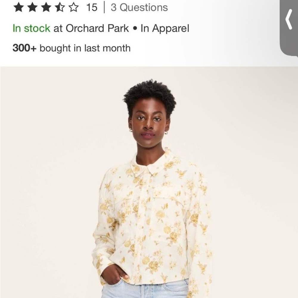 Women's Floral Button-Down Collared Utility Shirt - Woolrich x
Target Cream XS